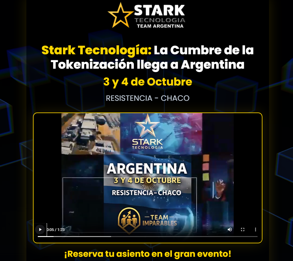 Landing para Conferencia Stark Tecnologia Team Argentina